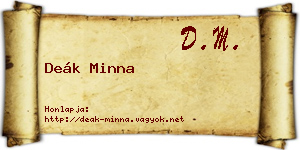 Deák Minna névjegykártya